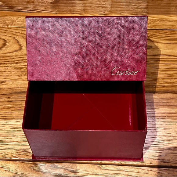 CARTIER Red Gift Box w/ Collar – “PARFUMS Paris” – Textured, 7 x 8 x 4, NEW - Picture 7 of 10